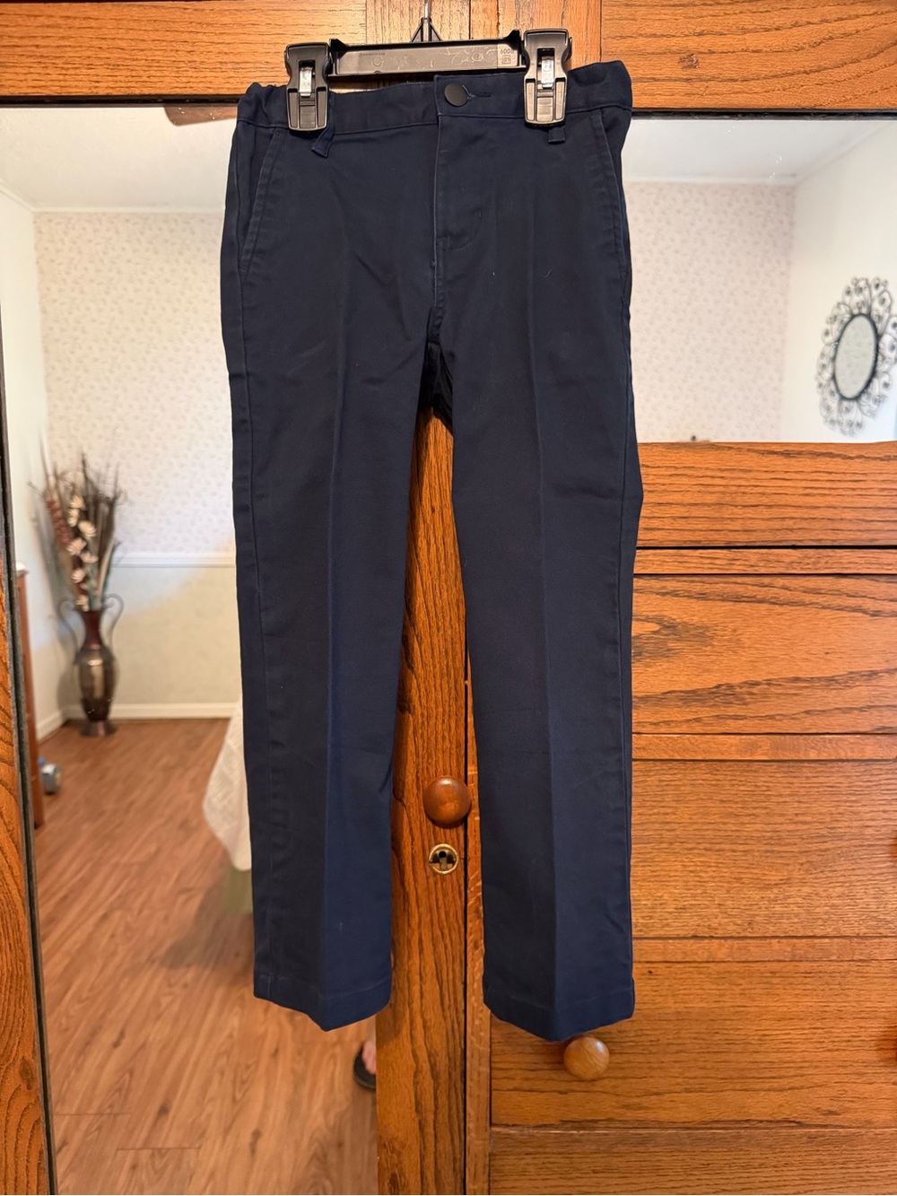 Boys Size 6 Straight Built-In Flex Navy Pants